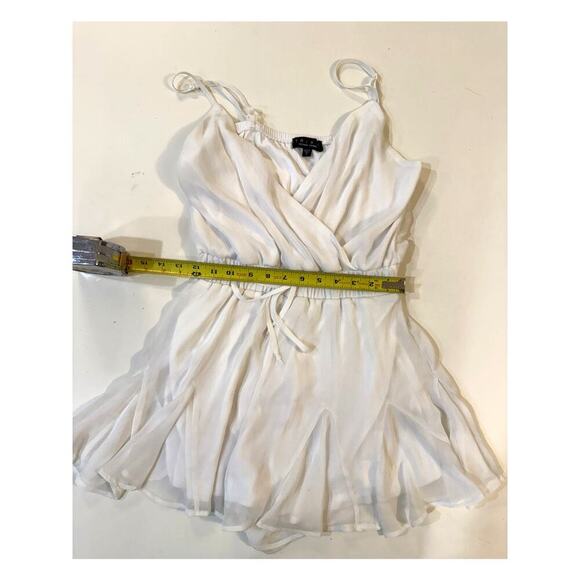 Trixxi White Chiffon Wrap Blouse Top Women’s Small S Flutter Sleeve Sheer Boho - Picture 4 of 6